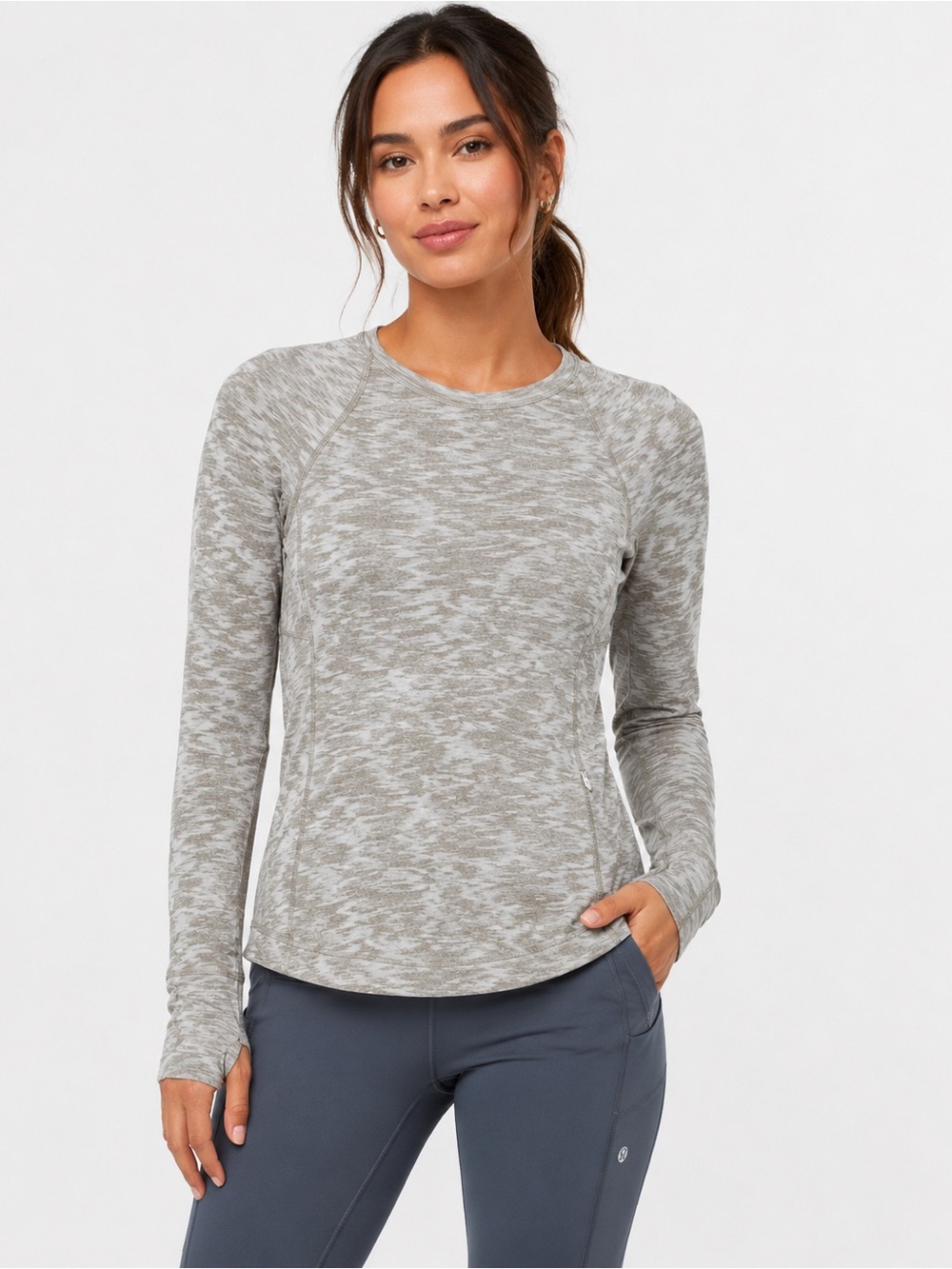 New Lululemon It’s Rulu Run Long Sleeve Data Rush Mini Jacquard Size 8